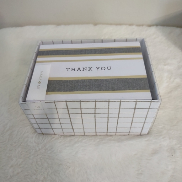 Thank You Cards Mara Mi 2 Sets 50 Count Each Blank Pink Animal/Gray Ribbon - Picture 3 of 5